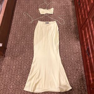 BabyBoo Women set lime green mini top and maxi skirt - Size S (in both)